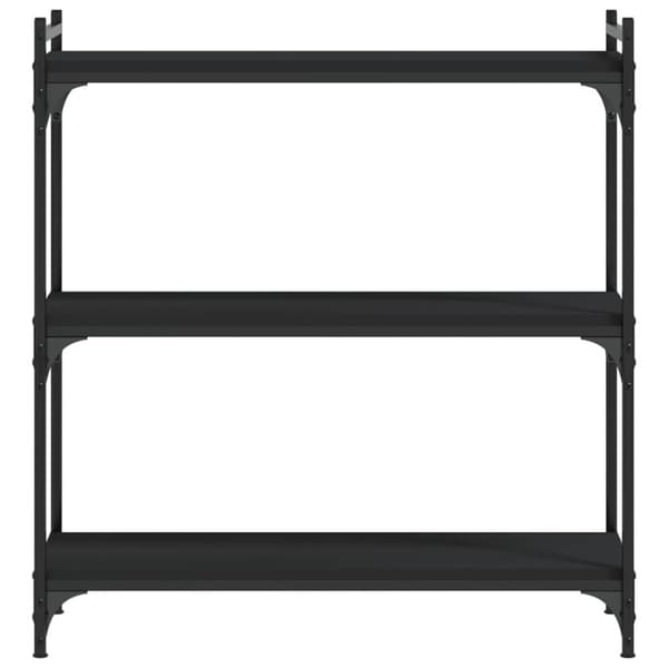 vidaXL bogreol med 3 hylder 80x30x86 cm konstrueret træ sort