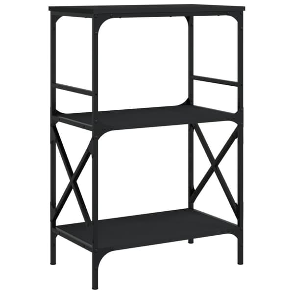 vidaXL bogreol med 3 hylder 59x35x90,5 cm konstrueret træ sort