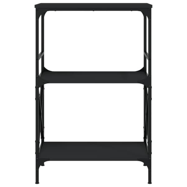 vidaXL Bokhylla 3 hyllplan svart 59x35x90,5 cm konstruerat trä