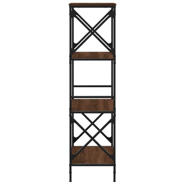 vidaXL bogreol 4 hylder 59x35x132 cm konstrueret træ brunt eg