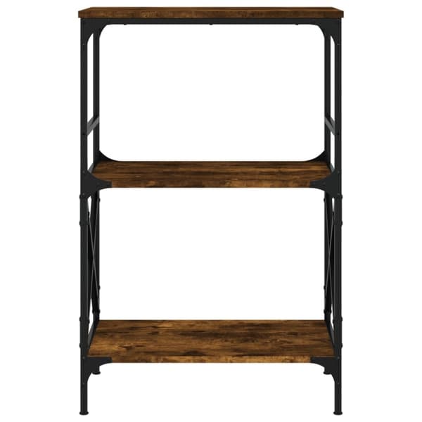 vidaXL bogreol med 3 hylder 59x35x90,5 cm konstrueret træ røget eg