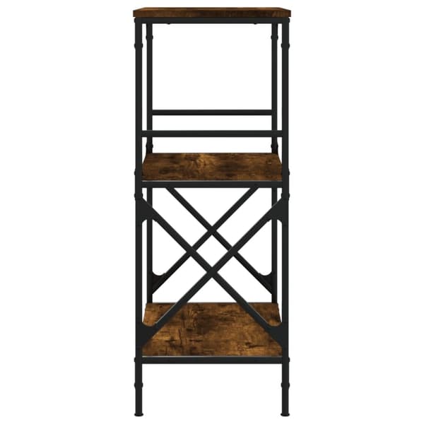 vidaXL bogreol med 3 hylder 59x35x90,5 cm konstrueret træ røget eg
