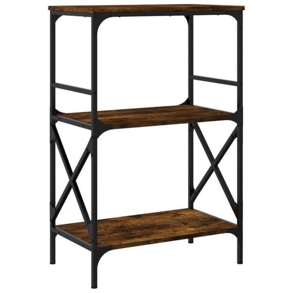 vidaXL bogreol med 3 hylder 59x35x90,5 cm konstrueret træ røget eg