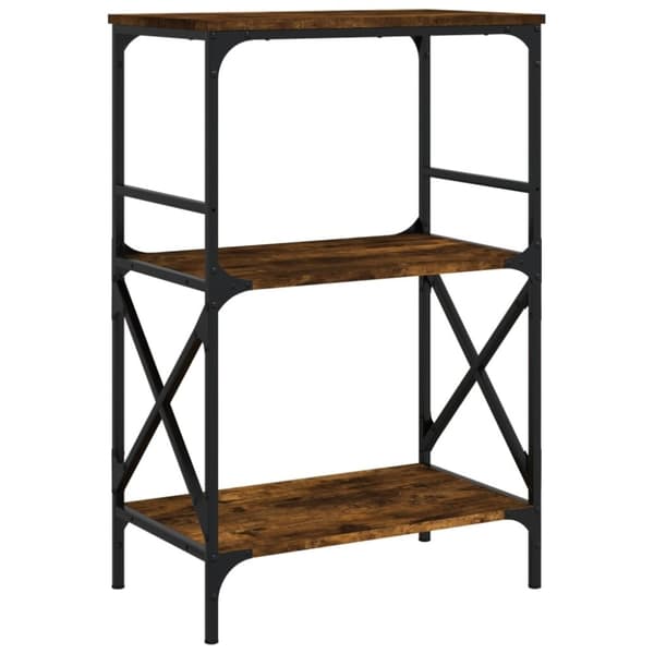 vidaXL bogreol med 3 hylder 59x35x90,5 cm konstrueret træ røget eg