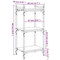 Miniatyrbillede 8 af 10: vidaXL bogreol med 3 hylder 40x30x86 cm konstrueret træ sort