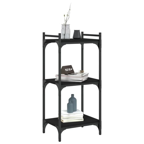 vidaXL bogreol med 3 hylder 40x30x86 cm konstrueret træ sort