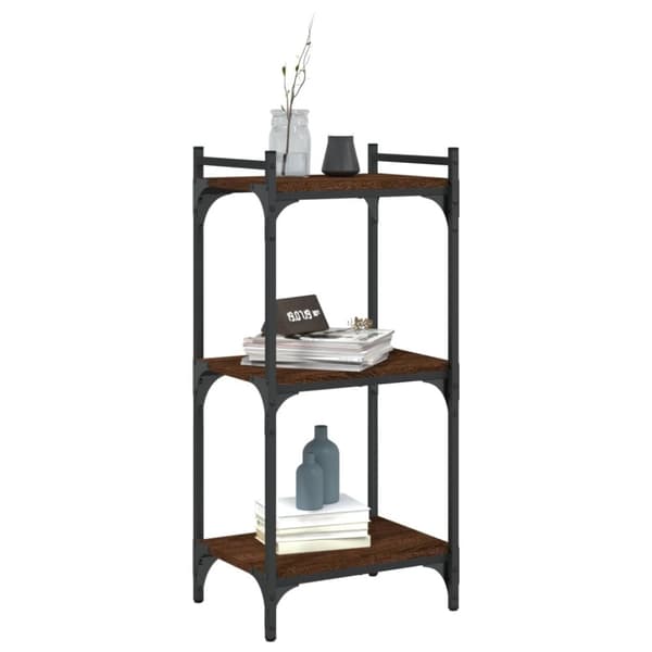 vidaXL bogreol 3 hylder 40x30x86 cm konstrueret træ brun
