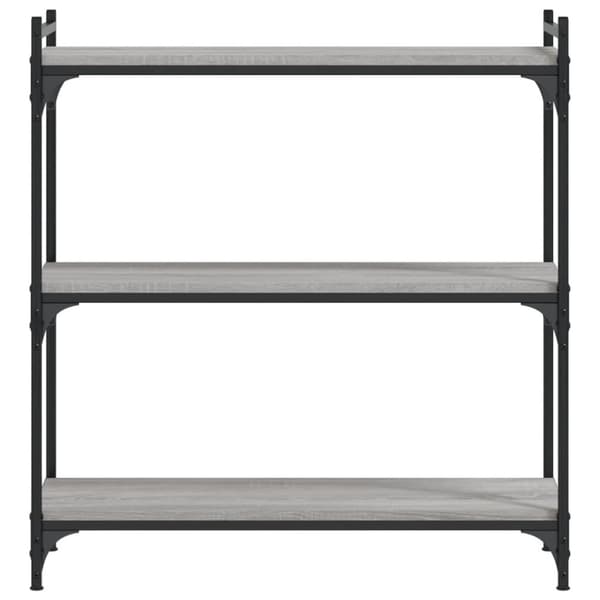 vidaXL bogreol 3 hylder 80x30x86 cm konstrueret træ grå sonoma-eg
