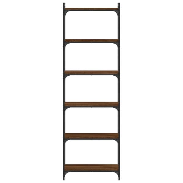 vidaXL bogreol 6 hylder 60x30x188 cm konstrueret træ brunt eg