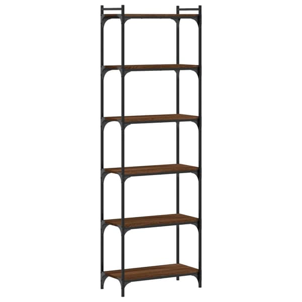 vidaXL bogreol 6 hylder 60x30x188 cm konstrueret træ brunt eg