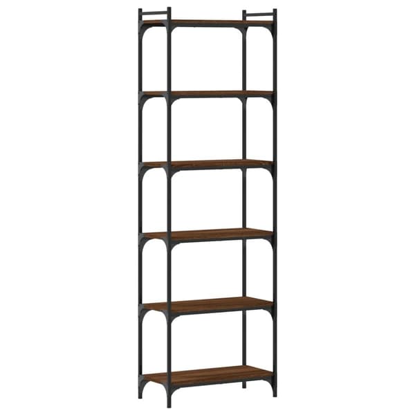 vidaXL bogreol 6 hylder 60x30x188 cm konstrueret træ brunt eg
