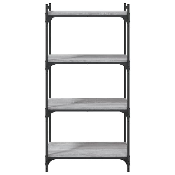 vidaXL bogreol 60x30x120 cm 4 hylder konstrueret træ grå sonoma-eg