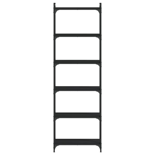 vidaXL bogreol med 6 hylder 60x30x188 cm konstrueret træ sort