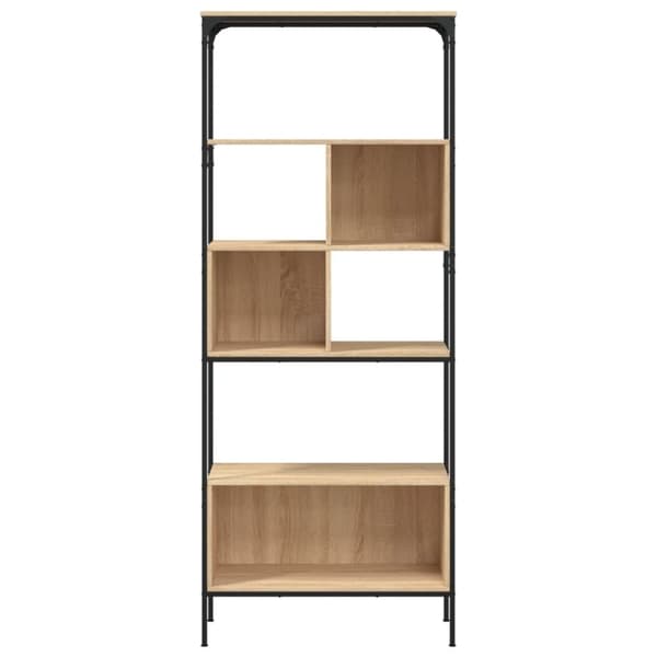 vidaXL bogreol med 5 hylder 76x33x188,5 cm konstrueret træ sonoma-eg