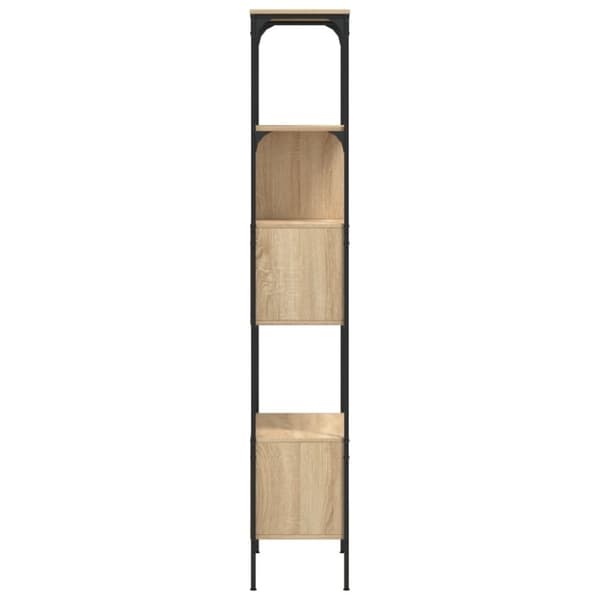 vidaXL bogreol med 5 hylder 76x33x188,5 cm konstrueret træ sonoma-eg