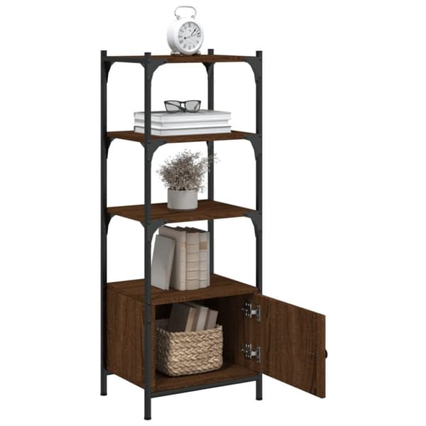 vidaXL bogreol med 3 hylder 41x30x109,5 cm konstrueret træ brun eg