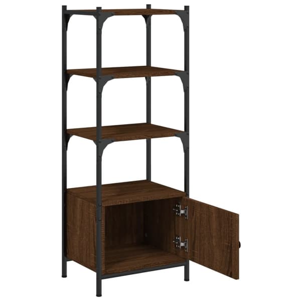 vidaXL bogreol med 3 hylder 41x30x109,5 cm konstrueret træ brun eg