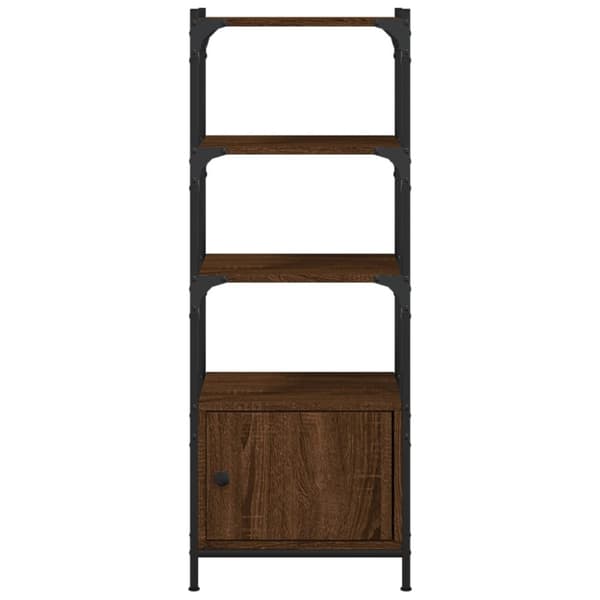 vidaXL bogreol med 3 hylder 41x30x109,5 cm konstrueret træ brun eg