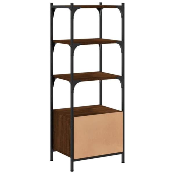 vidaXL bogreol med 3 hylder 41x30x109,5 cm konstrueret træ brun eg