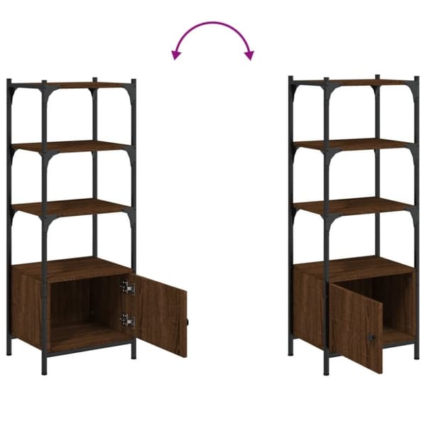 vidaXL bogreol med 3 hylder 41x30x109,5 cm konstrueret træ brun eg