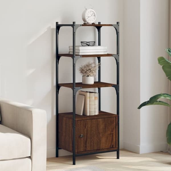vidaXL bogreol med 3 hylder 41x30x109,5 cm konstrueret træ brun eg