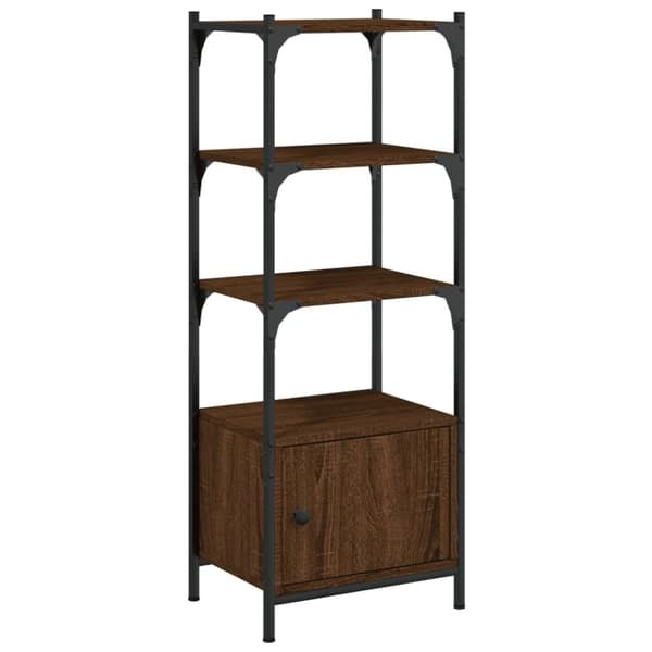 vidaXL bogreol med 3 hylder 41x30x109,5 cm konstrueret træ brun eg