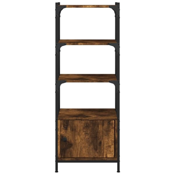 vidaXL Bokhylla 3 hyllplan rökfärgad ek 41x30x109,5 cm konstruerat trä