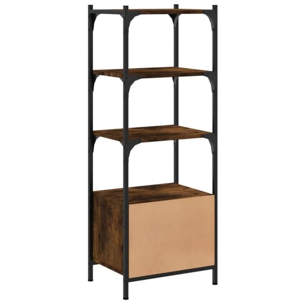 vidaXL Bokhylla 3 hyllplan rökfärgad ek 41x30x109,5 cm konstruerat trä