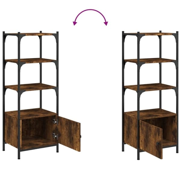 vidaXL Bokhylla 3 hyllplan rökfärgad ek 41x30x109,5 cm konstruerat trä