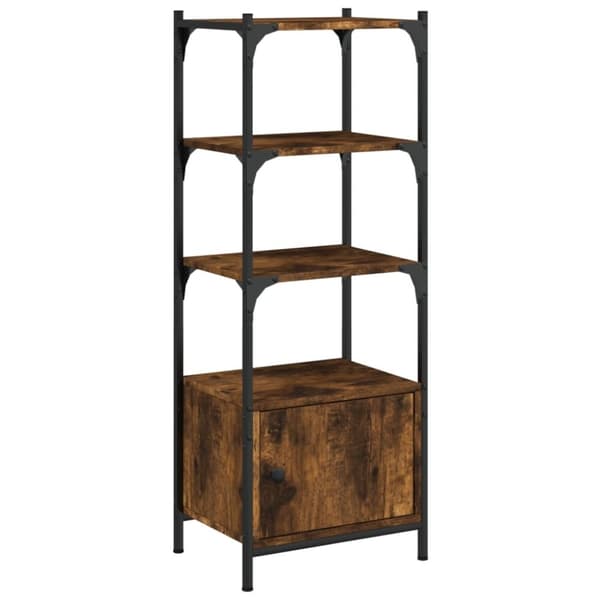 vidaXL Bokhylla 3 hyllplan rökfärgad ek 41x30x109,5 cm konstruerat trä