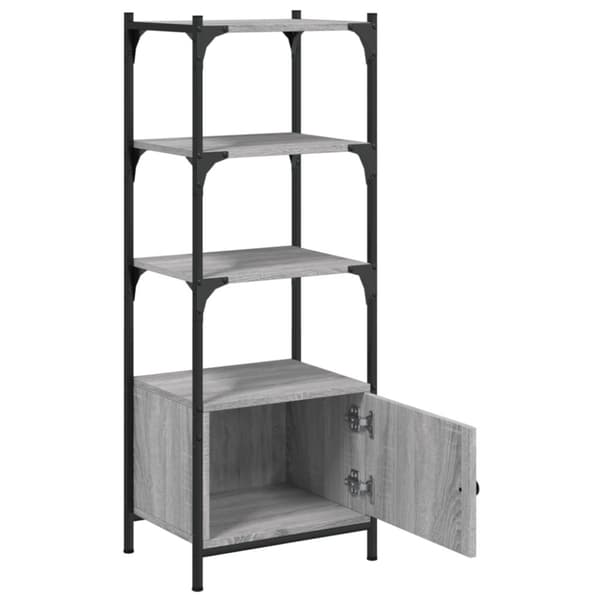 vidaXL bogreol 3 hylder 41x30x109,5 cm konstrueret træ grå sonoma-eg