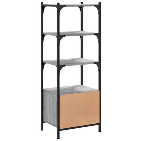 vidaXL bogreol 3 hylder 41x30x109,5 cm konstrueret træ grå sonoma-eg