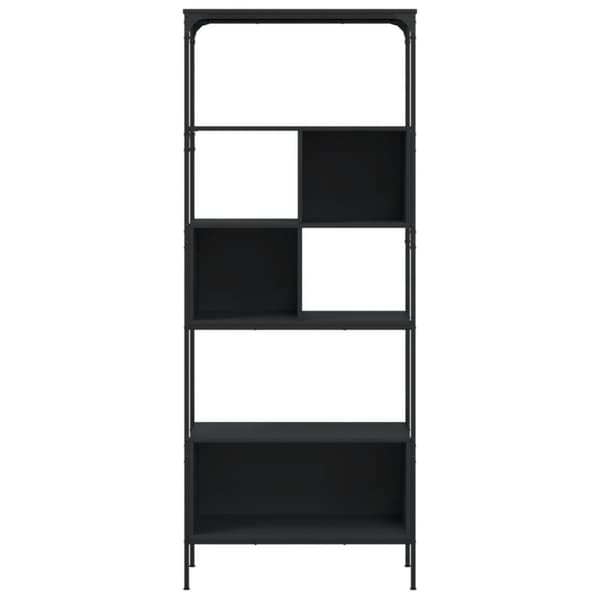vidaXL bogreol med 5 hylder 76x33x188,5 cm konstrueret træ sort