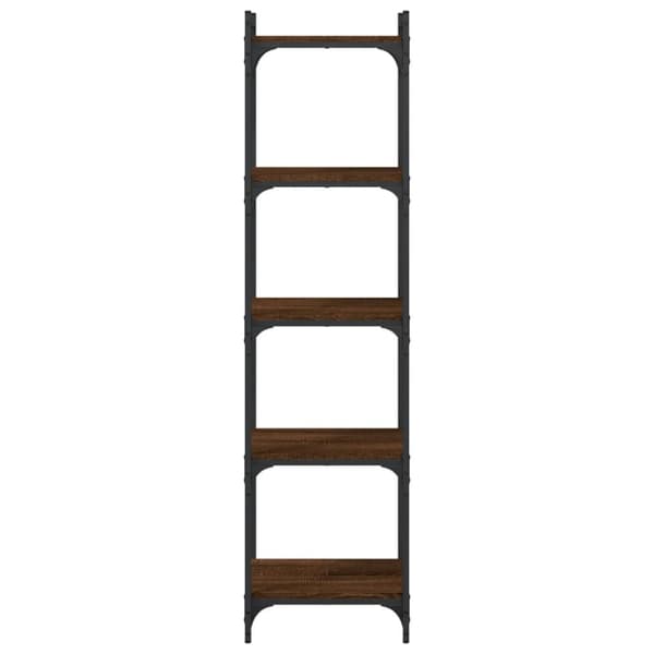 vidaXL bogreol 5 hylder 40x30x154 cm konstrueret træ brunt eg