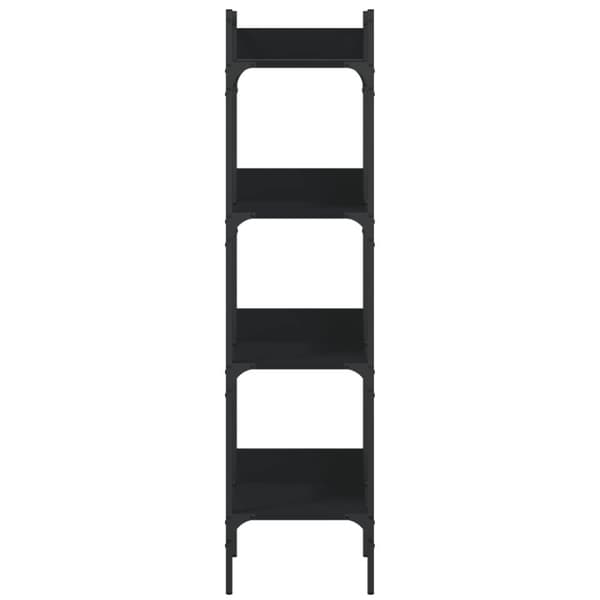 vidaXL bogreol med 4 hylder 35x30x138,5 cm konstrueret træ sort