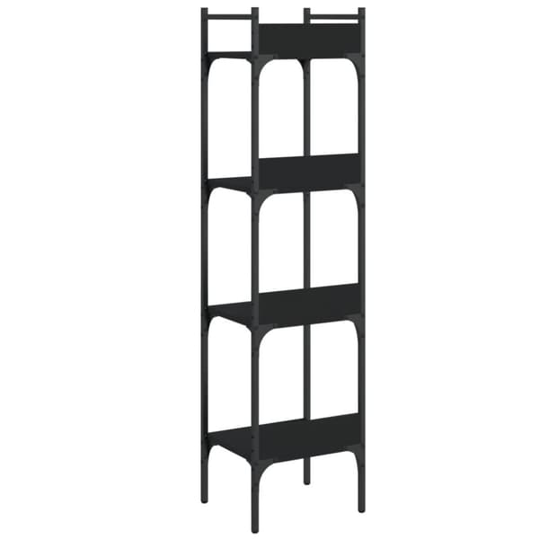 vidaXL bogreol med 4 hylder 35x30x138,5 cm konstrueret træ sort