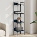 Miniatyrbillede 11 af 11: vidaXL bogreol med 4 hylder 35x30x138,5 cm konstrueret træ sort