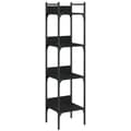 Miniatyrbillede 1 af 11: vidaXL bogreol med 4 hylder 35x30x138,5 cm konstrueret træ sort