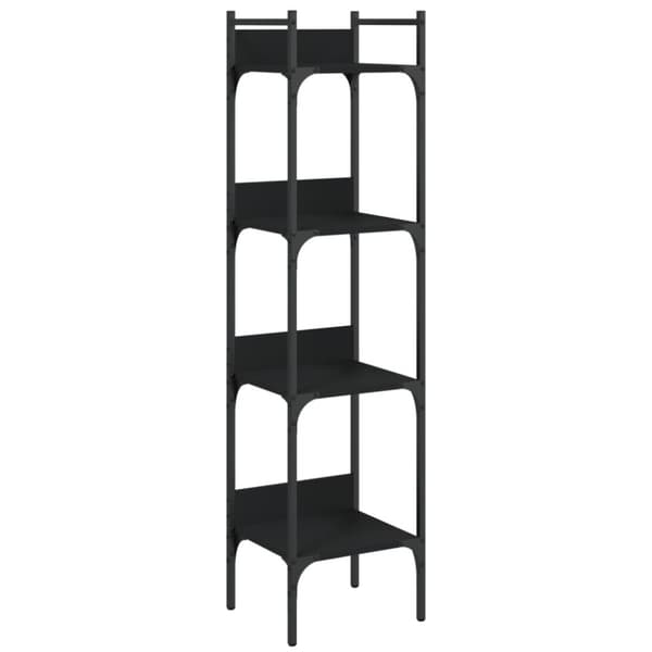 vidaXL bogreol med 4 hylder 35x30x138,5 cm konstrueret træ sort