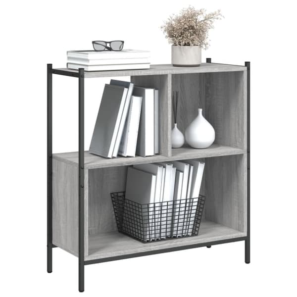 vidaXL bogreol 72x28x77,5 cm konstrueret træ grå sonoma-eg