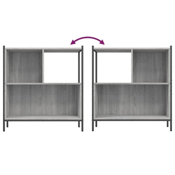 vidaXL bogreol 72x28x77,5 cm konstrueret træ grå sonoma-eg