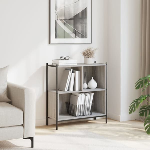 vidaXL bogreol 72x28x77,5 cm konstrueret træ grå sonoma-eg