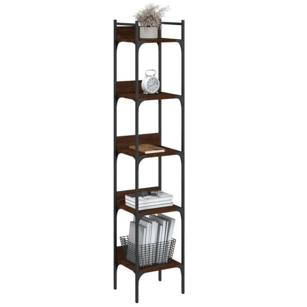 vidaXL bogreol 35x30x174 cm 5 hylder konstrueret træ brunt egetræ