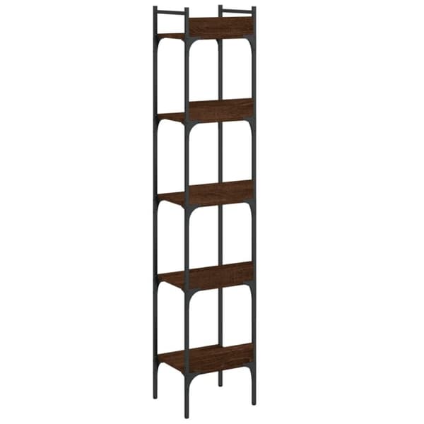 vidaXL bogreol 35x30x174 cm 5 hylder konstrueret træ brunt egetræ