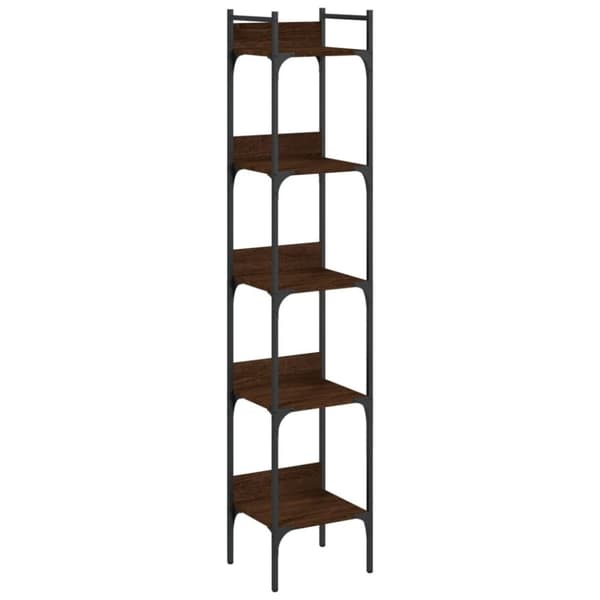 vidaXL bogreol 35x30x174 cm 5 hylder konstrueret træ brunt egetræ