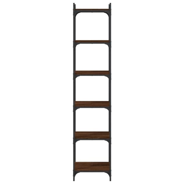 vidaXL bogreol 6 hylder 40x30x188 cm konstrueret træ brunt eg