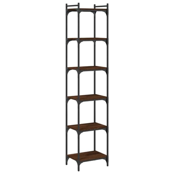 vidaXL bogreol 6 hylder 40x30x188 cm konstrueret træ brunt eg