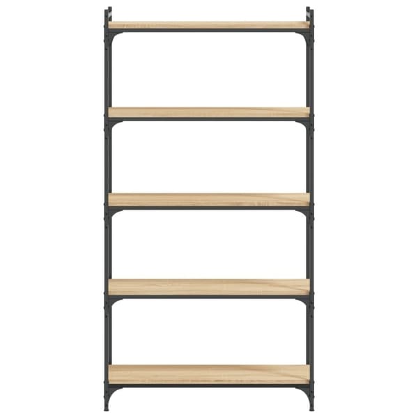 vidaXL bogreol 5 hylder 80x30x154 cm konstrueret træ sonoma-eg