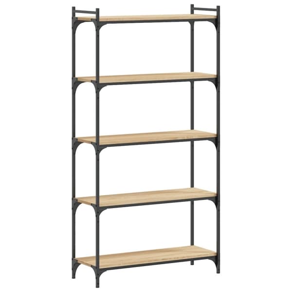 vidaXL bogreol 5 hylder 80x30x154 cm konstrueret træ sonoma-eg