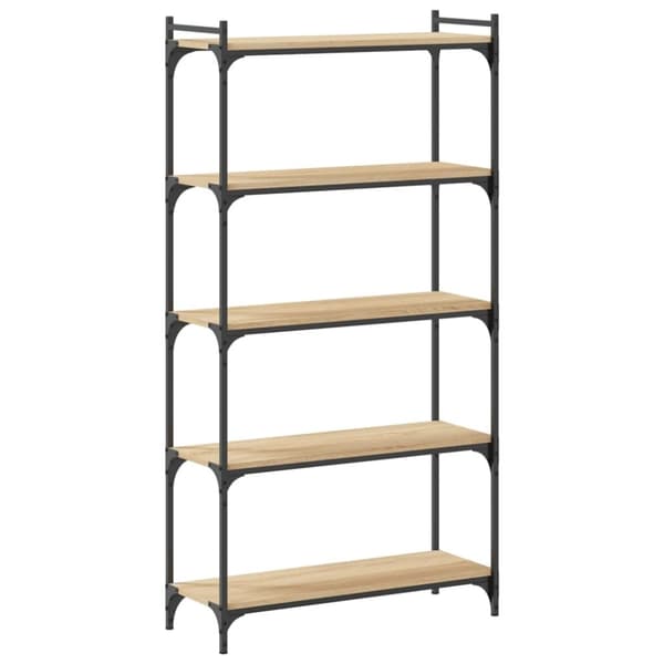 vidaXL Bokhylla 5 hyllplan sonoma-ek 80x30x154 cm konstruerat trä